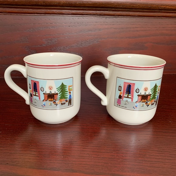 2 NEW Villeroy & Boch Naïf winter Christmas coffee tea hot chocolate mugs - Picture 2 of 4